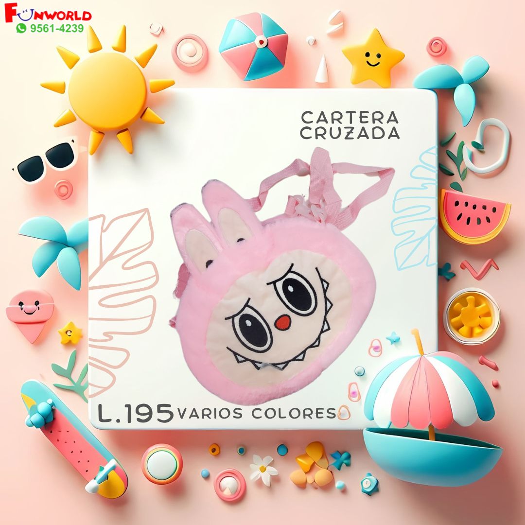 CARTERA LABUBU CARA DE PELUCHE