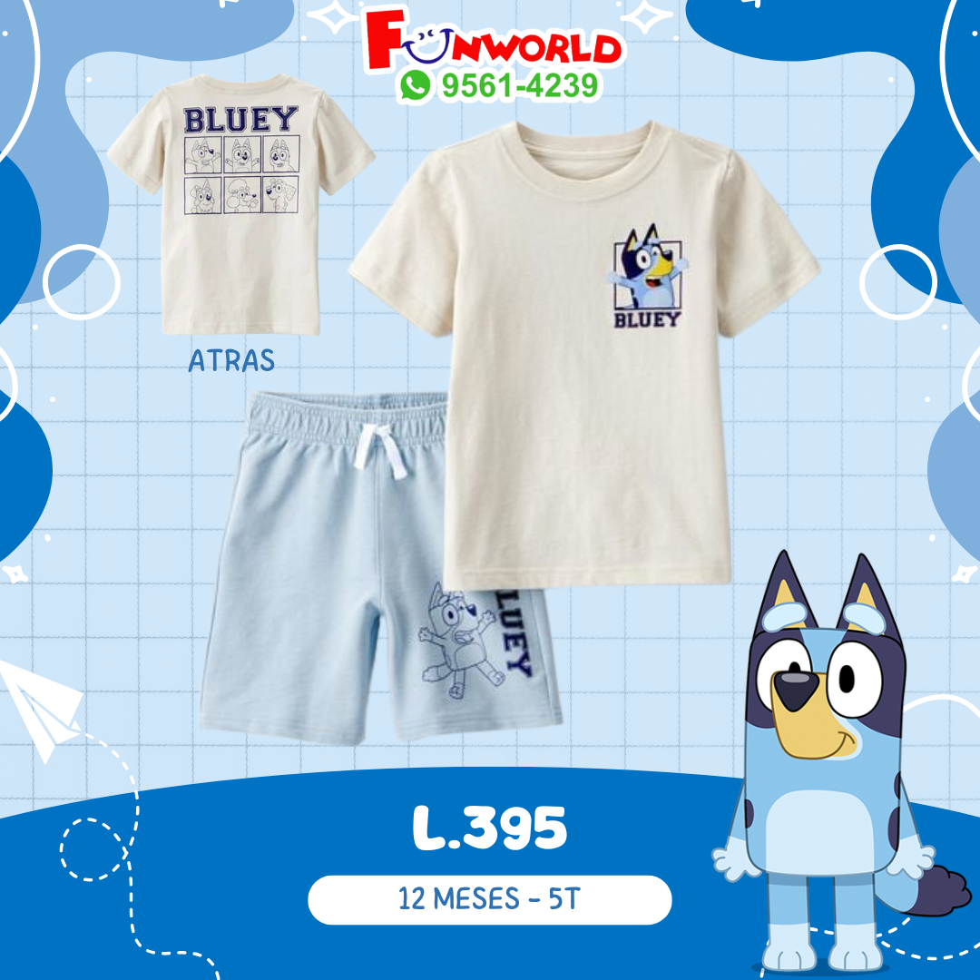 SET SHORT BLUEY 12 MESES - 5T
