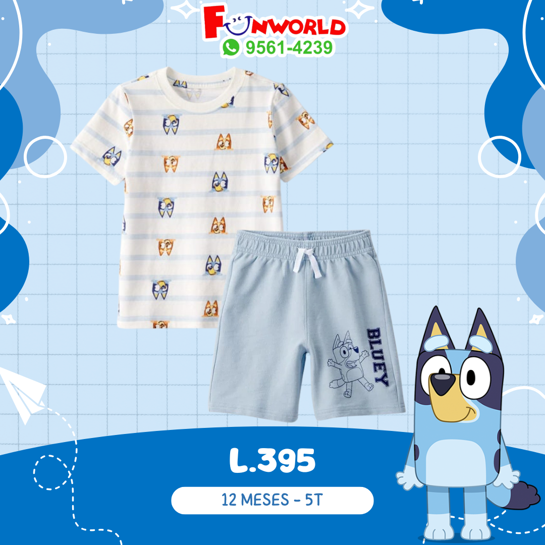 SET SHORT BLUEY 12 MESES - 5T