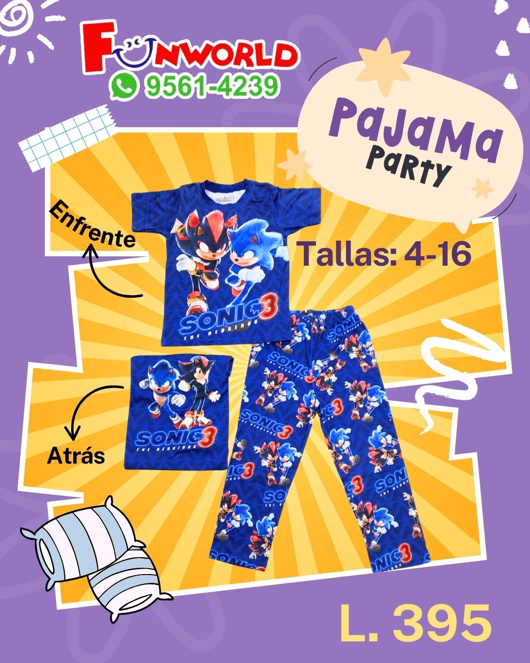 PIJAMA NIÑO SONIC