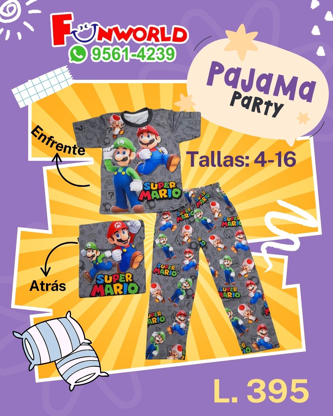 PIJAMA NIÑO MARIO