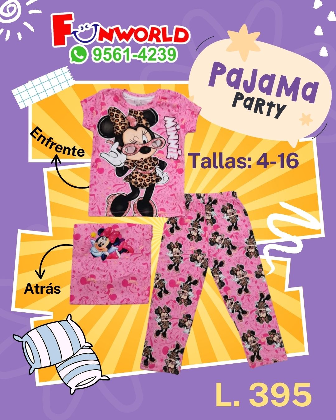 PIJAMA NIÑA MINNIE
